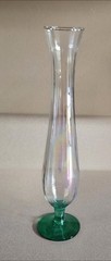 Iridescent Art Glass Footed Bud Vase 10” Hourglass