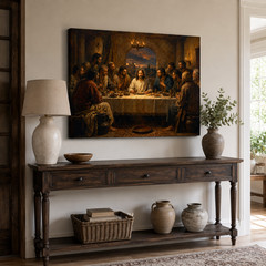 The Last Supper Canvas Wall Art Jesus Christ Disciples Apostles Painting Print