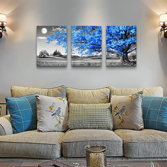 3 Panel Canvas Wall Art 12×16 Abstract Tree Moon Framed Modern Home Decor