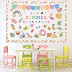 Summer Bulletin Board Decorations 126Pcs, in Our Summer Era Cutouts Border Tr…