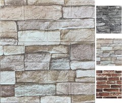 10 Pcs 3D Tile Red Brick Wall Sticker Self-adhesive Foam Panel Wallpaper 38*35