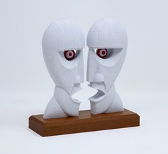 The Division Bell 3D printed Home Decor Desktop Sculpture. Two Head Statue.