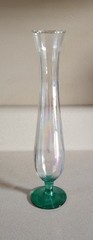 Iridescent Art Glass Footed Bud Vase 10” Hourglass