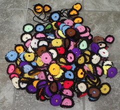 Lot of 200+ Handmade Crocheted Circles for Yo-Yo Afghan-2″ Diameter-12 Colors