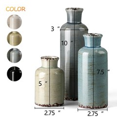 CwlwGO- Ceramic Vase Set of 3, Small Flower to Medium, Multicolored