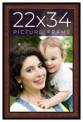 22×34 Frame Executive Brown Round Mahogany Finish Solid Wood Picture Frame | 1.2