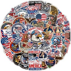 50pcs 250th Anniversary USA Stickers 1776-2026 Patriotic