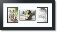 ArtToFrames Collage Mat Picture Photo Frame 3 4×6″ Openings in Satin Black 113