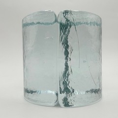 Vintage Blenko Art Glass Bookends Pair Mid Century Modern MCM 1960s Ice Cubes