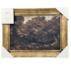 Threshold Studio McGee Forest Art Wall Decor Gold Distressed Frame 16×12 in