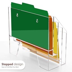 Acrylic Desk File Mail Organizer Wall Mounted, 4-Tier Hanging File 4 Tier