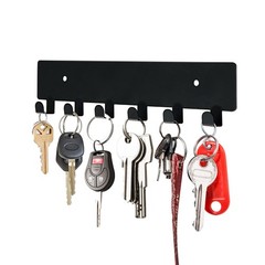 GTK Key Holder for Wall, Hooks with 6 Hooks, Wall Mounted 6 Black