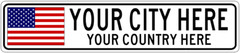 Personalized Any Country Flag,City and State Aluminum Street Sign