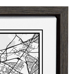 Sylvie Paris Modern Map by Jake Goossen Framed Canvas Map Art Print 24 In. X 18