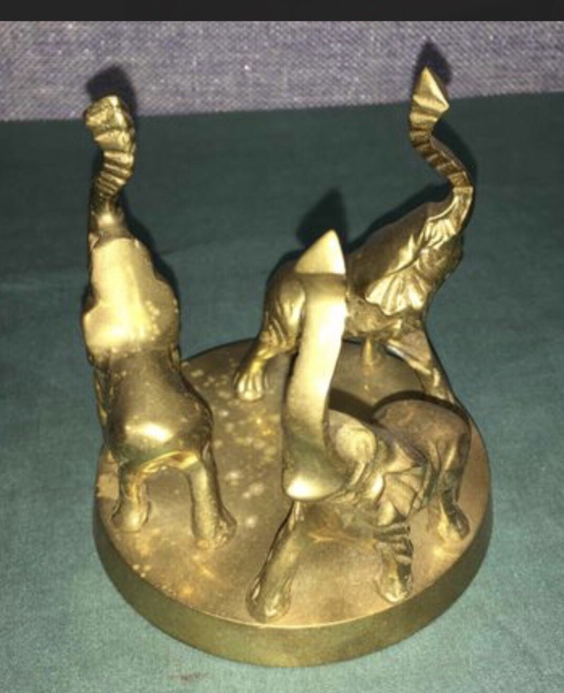 Three Elephants Home Decorative Brass Ornament. No Brand 4×4