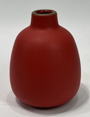 Heath Ceramics 4″ Tall #130 Bud Vase in Retired Matte Red Glaze EUC with Sticker