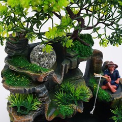 Indoor Water Fountains Zen Desk Rockery Waterfall Fountain Tabletop Ornament NEW