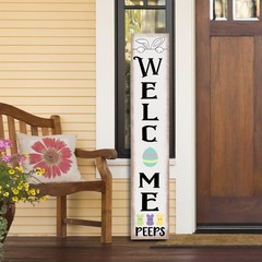 Easter Porch Sign Rabbit Front Door Hanging Decorations Wooden Vertical Indoo…