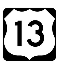 US Route 13 Sticker R1881 Highway Sign Road Sign