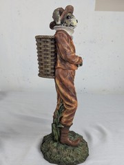 Henri Chrisdon Mr Rabbit & Mrs Rabbit Statues Figures Resin 21″ & 19″ Set