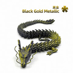 Flexi Whiskered Dragon 3D Printed Articulated Iridescent PLA Fidget Decor