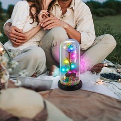Flower In Glass Dome Eternal Forever Galaxy Rose LED Light Mother’s Day Gifts