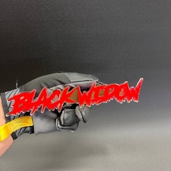 1x Black Widow Custom Text 3D Acrylic Car Emblem Badge Multicolor Laser Cut