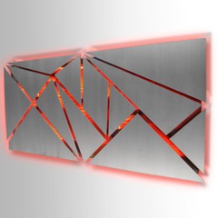 Modern Large Geometric Abstract Metal Wall Art LED Painting Smartphone Control