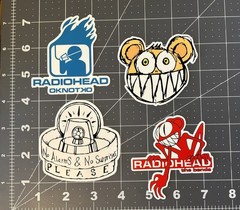 Radiohead Stickers 4 Sticker Lot 3”