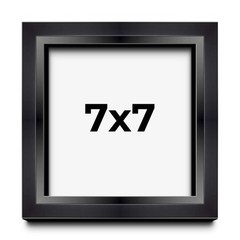 7×7 Shadow Box Frame Black | 1.25 inches Deep Real Wood Contemporary Shadowbox D