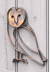 Ancient Graffiti Barn Owl Copper Steel Wall Art Farmhouse Garden Decor