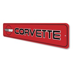 Chevy Corvette Garage Sign Custom Aluminum Personalized Man Cave Wall Decor
