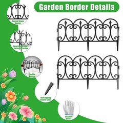 10 Packs Garden Decorative Lawn Edging Border PP Garden Fence Panels Easy