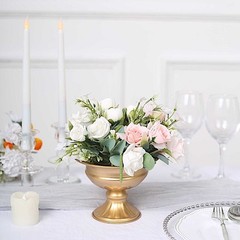 2 Gold 4 in Mini Compote VASES Wine Goblet Style Flower Pedestals Pots Events