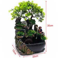 Indoor Water Fountains Zen Desk Rockery Waterfall Fountain Tabletop Ornament NEW