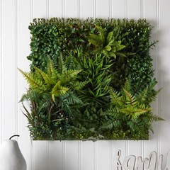 29″ Artificial Foliage Fern Living Wall Panel UV (Indoor/Outdoor). Retail $276
