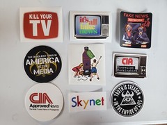 Alex Jones inspired STICKERS 9 Pack LOT September 11th INFO WARS Jason Bermas 😀