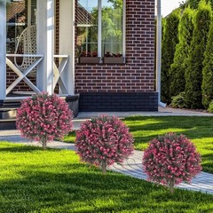 Artificial Boxwood Topiary Ball Tree Outdoor Indoor Decor Easy Care Install New