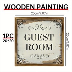 Farmhouse Vintage Guest Room Wooden Sign Ornate Border Bedroom Wall Art Gift