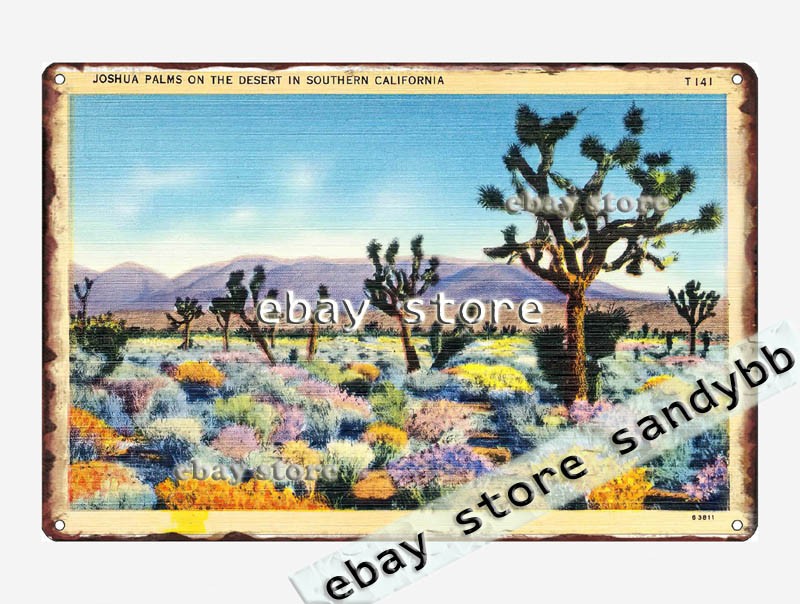 1930-45 Joshua Palms Desert Southern California tin sign decoration things