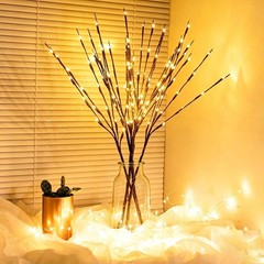 3 Pack Lighted Branches for Vase, Artificial Brown Twig Lights, 29IN 60 LED Warm