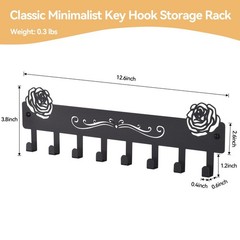 2-Pack Premium Iron Key Holder for Wall – Dual Installation: Wall Mount & Adh…