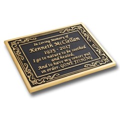 Solid Cast Brass Memorial Plaque personalized in full 3D Brass Lettering. Qualit
