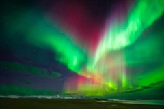 Aurora Borealis Northern Lights Over Iceland Night Skyline Photo Poster 24×36