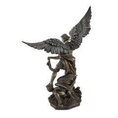 Bronzed St. Michael Defeating Lucifer Statue 10 In.