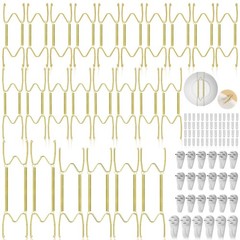 24 Pack Invisible Plate Hangers for Wall Display, 6-12 Inch Stainless Steel Hold