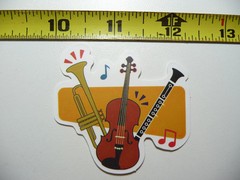 VARIOUS MUSIC INSTRUMENTS SMALL STICKER DECAL BAND CONCERT HALL MUSICAL