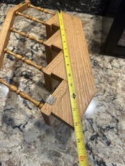 Vintage Handmade Stair Step Shelf Staircase Set Of 2 Trinkets Figures Spindles