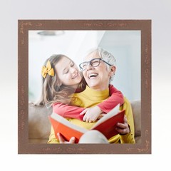 7×7 Distressed Brown Real Wood Picture Frame Width 1.25 inches | Interior Frame