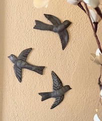 Metal Birds (Set of 5) Handmade, Fair Trade, Recycled Haitian Wall Décor 4″x5″